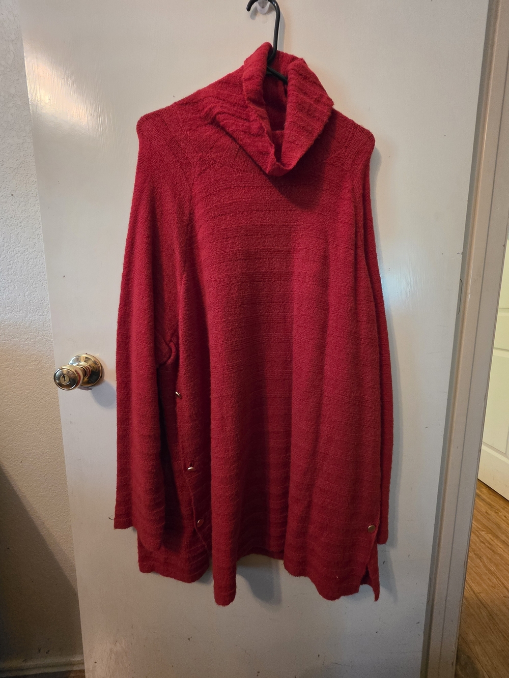 ellos Red Cowl-Neck Tunic Sweater